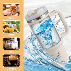 1200ml 40Oz Tumbler With Handle, Vacuum Insulated Water Bottle