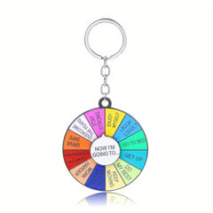 Rotatable Daisy Pendant Key Chain Men Car Keyring Gift