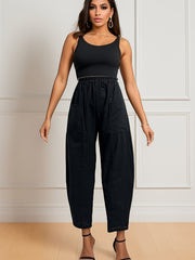 High Waist Wide Leg Pants Solid Casual Pants For Fall & Spring