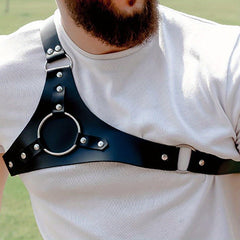 Men's Punk Body Chest Harness Suspenders PU Leather Adjustable Strap