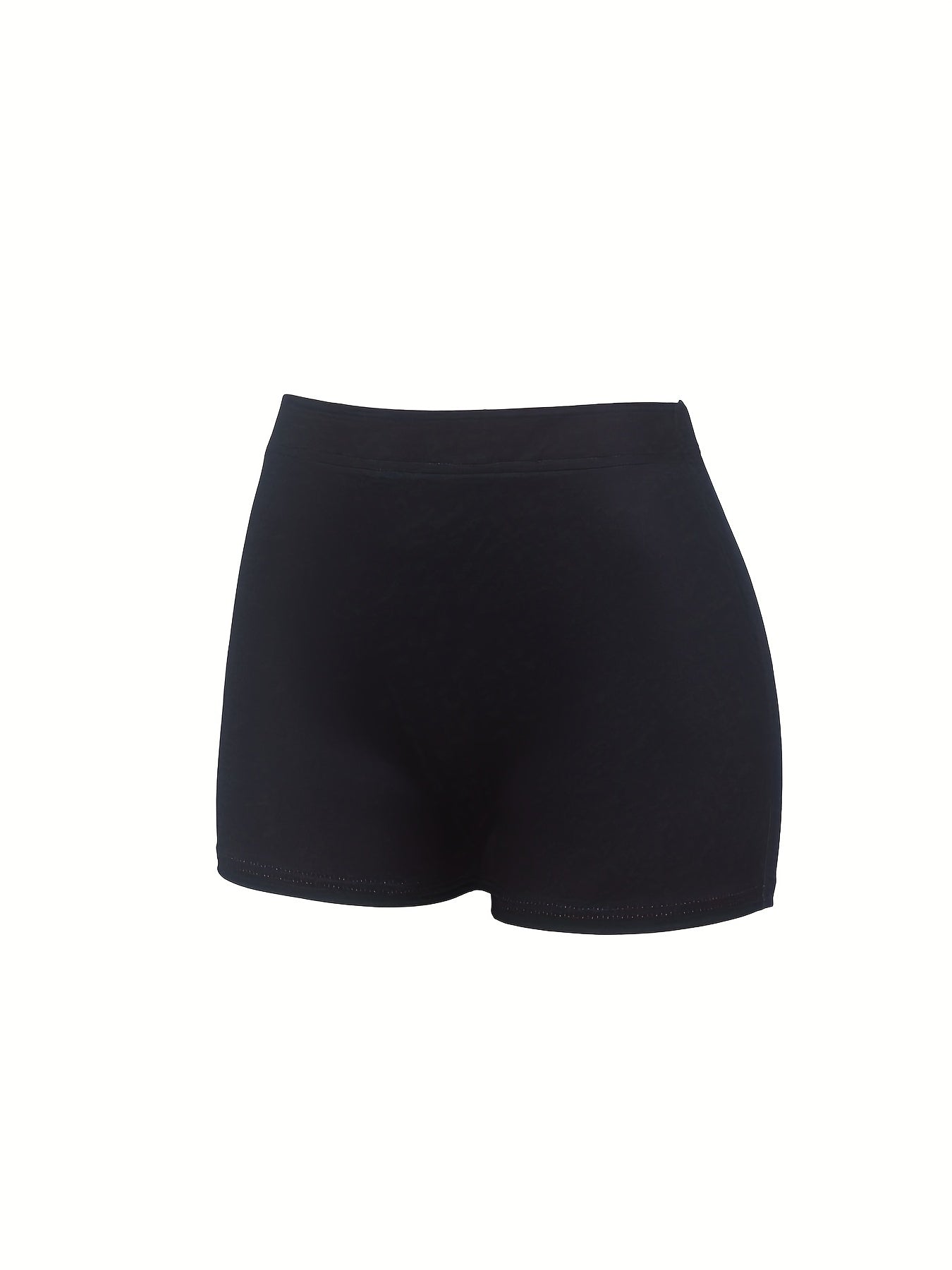 Letter Print Skinny Shorts Casual Elastic Waist Short