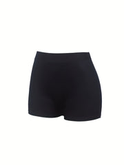 Letter Print Skinny Shorts Casual Elastic Waist Short