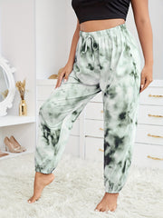 Plus Tie Dye High Waist Sleepwear Joggers