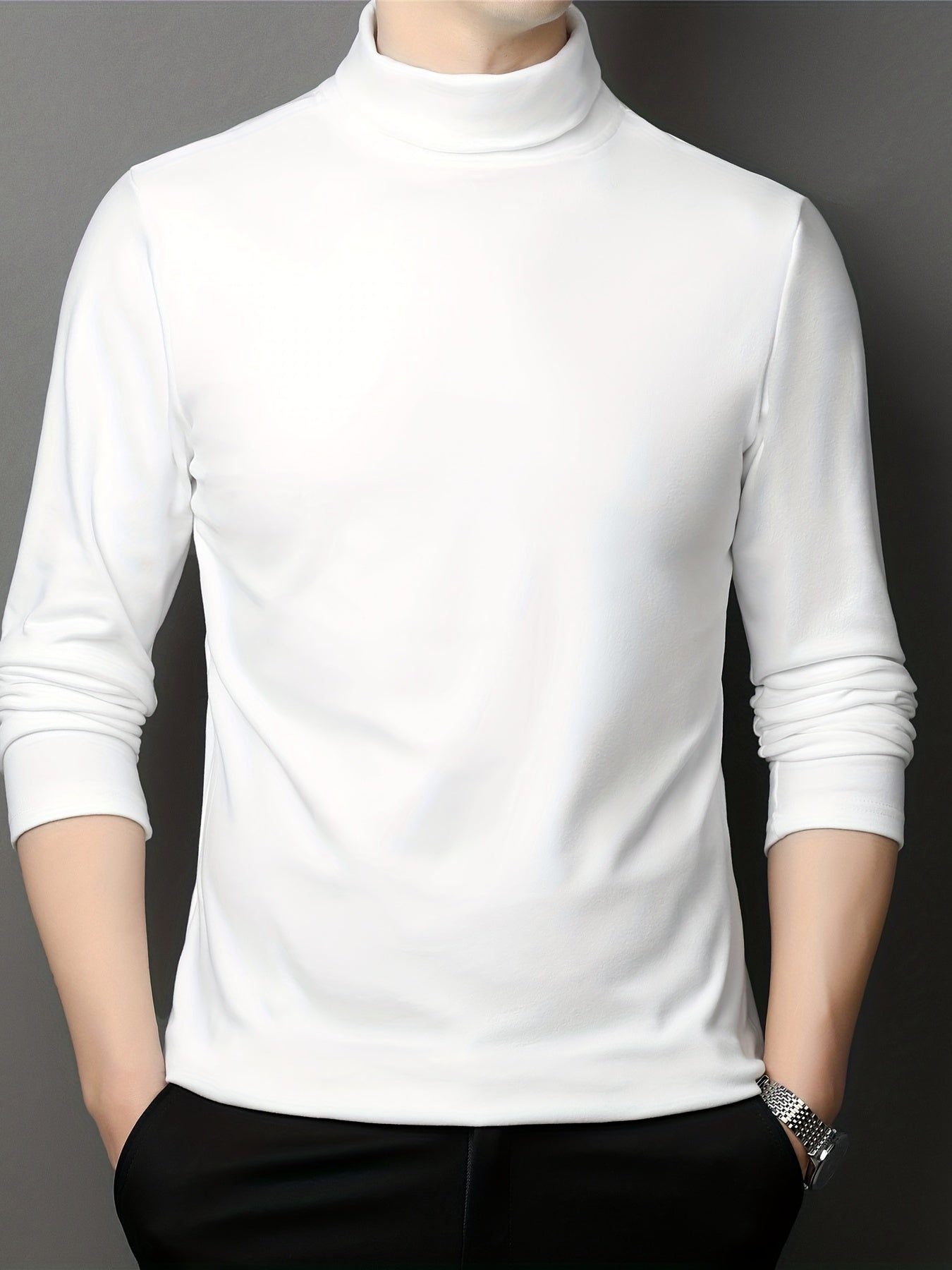 COODRONY Solid Knitted Sweater Men's Warm Turtleneck Pullover For Fall Winter