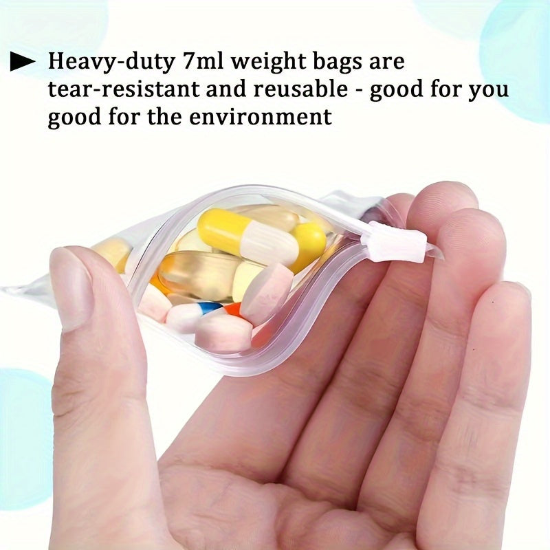 10pcs Travel Pill Pouch Bags Zippered Pouch Set Reusable Baggies