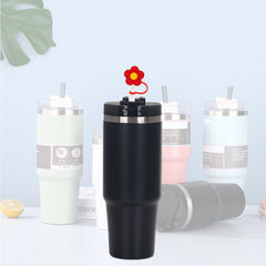 Silicone Flower Straw Lid Set - Reusable Dustproof Plug