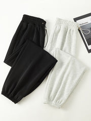 2pcs Elastic Waist Sports Pants with Pocket Women's Activewear