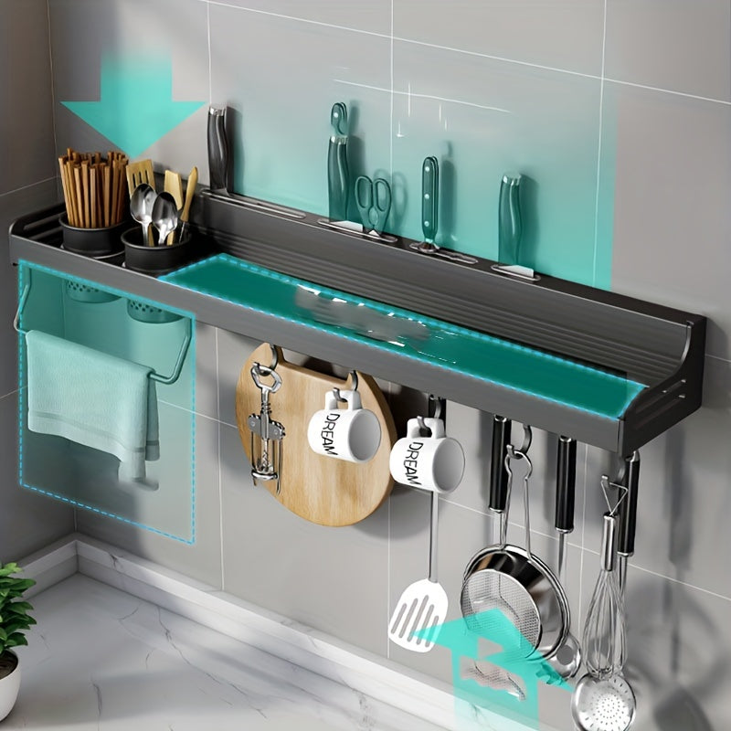 Kitchen Storage Rack Wall-mounted Aluminum Chopsticks Rack