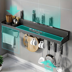 Kitchen Storage Rack Wall-mounted Aluminum Chopsticks Rack