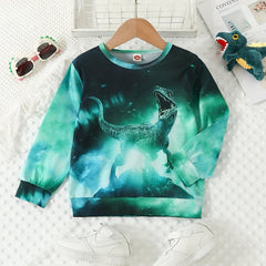 Boys' Dino Print Crew Neck Sweatshirt for Fall/Winter
