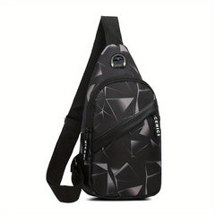 Geo Pattern Sling Bag Lightweight Crossbody Chest Purse
