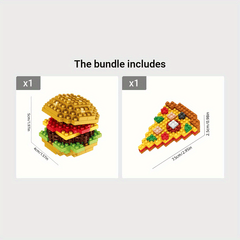 Mini Fast Food 3D Model Building Blocks DIY Burger French Fries Hot Dog