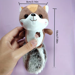 Squirrel Plush Doll Keychain Small Pendant Couple Backpack Bag Pendant
