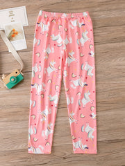 Unicorn Print Skinny Leggings For Girls