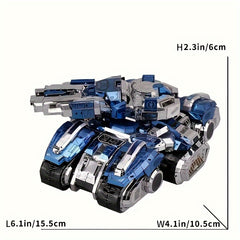 3D Stainless Steel Space Tank Puzzle Ornament Gift