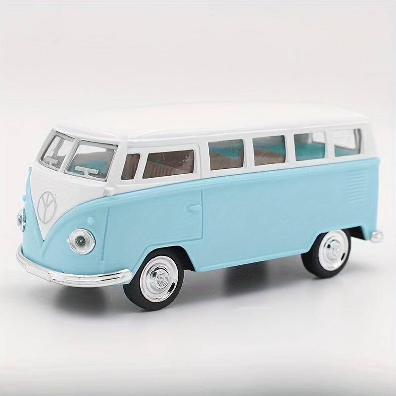 1:32 Alloy Bus Model Toy Car Can Open The Door Touch Decoration Back Force