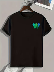 Colorful 'w' Chest Print Men's Graphic T shirt