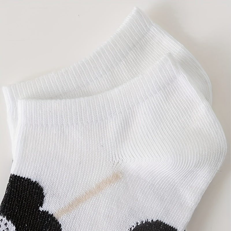 5 Pairs Letter & Floral Print Socks Crew Ankle Women's Stockings
