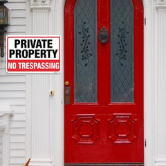 2pcs Private No Trespassing Sign Metal Rust Aluminum 10x7 Inch