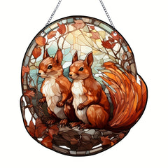 Autumn Smell Squirrel Home Window Decoration - Wall Decor