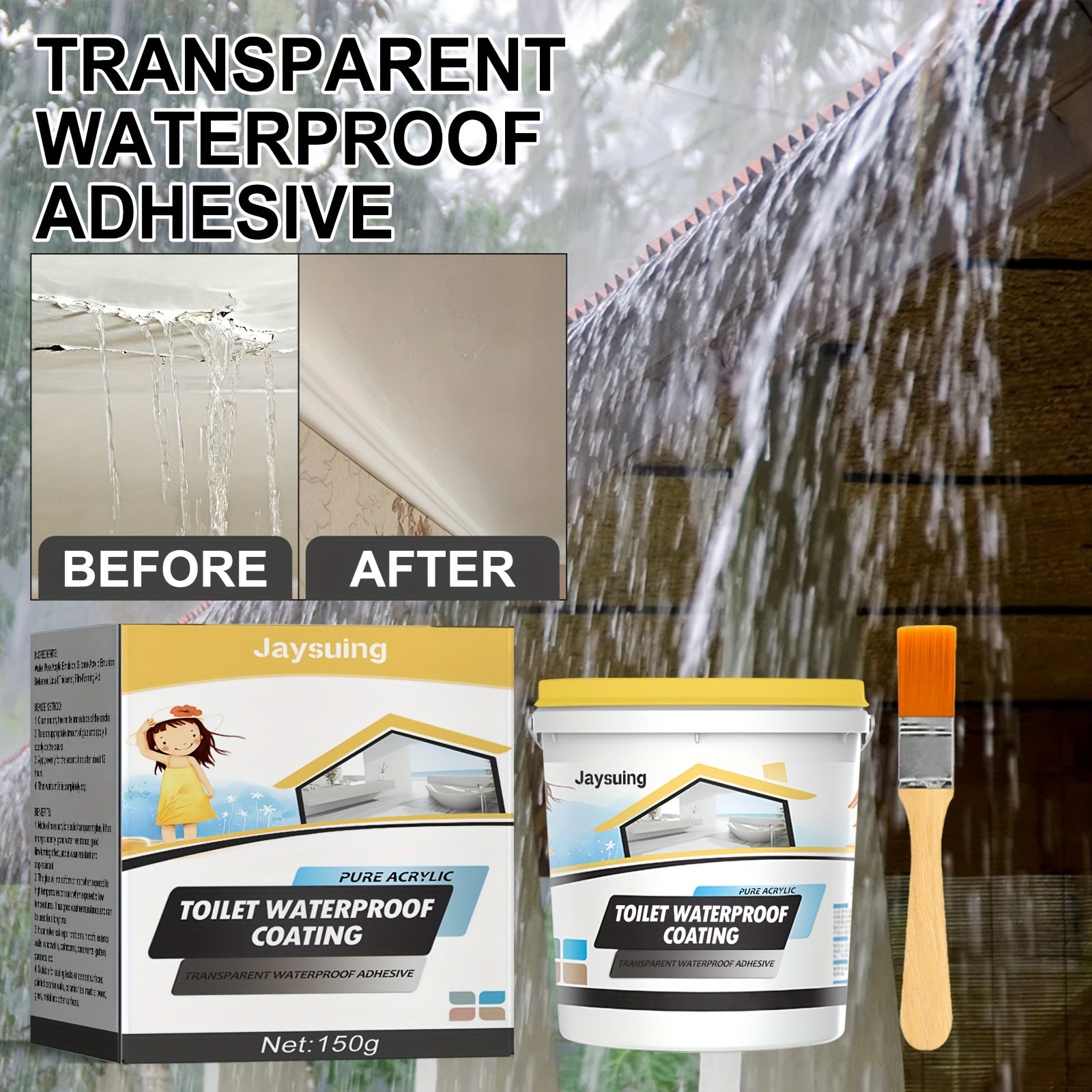 Waterproof Transparent Glue for Repairing Toilet Wall Leaks