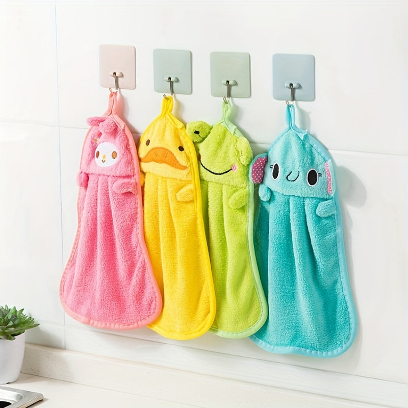 Fast Drying Coral Fleece Hanging Towel for Bathroom and Kitchen