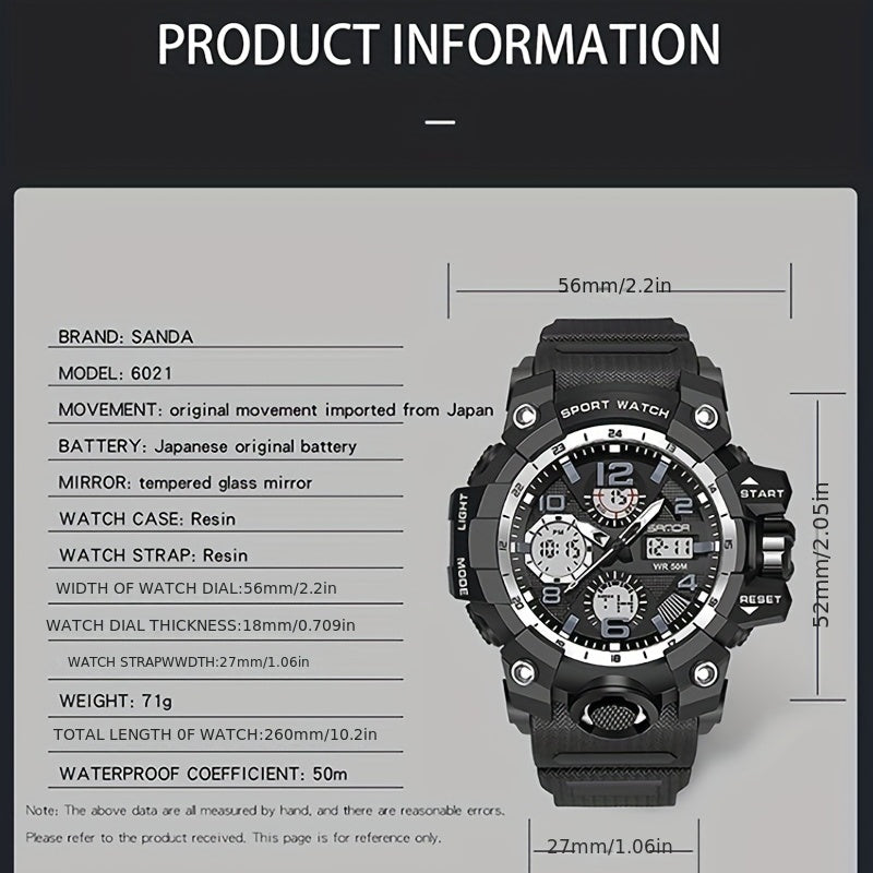 Waterproof Digital LED Outdoor Military Men's Watch