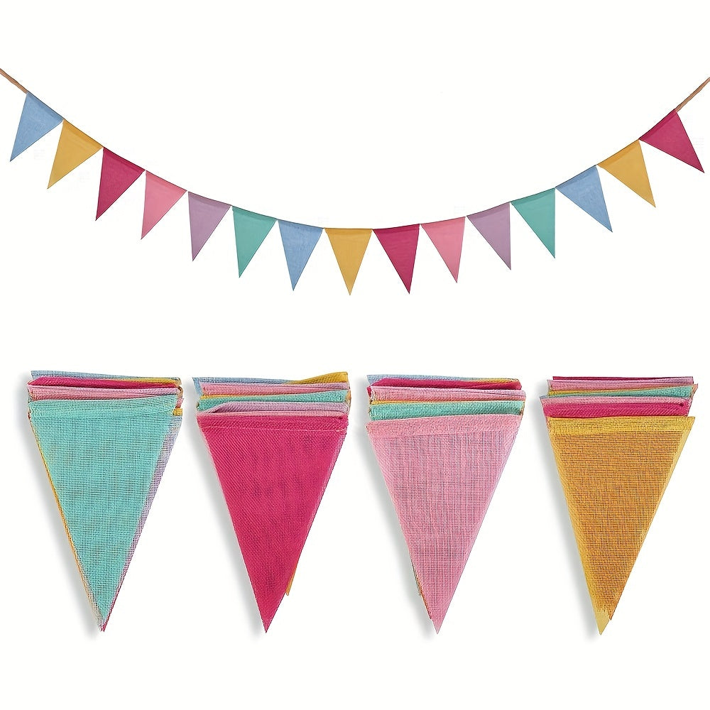 Rainbow Bunting Banner Set 5m 197in Length for Birthday School Wedding Decor