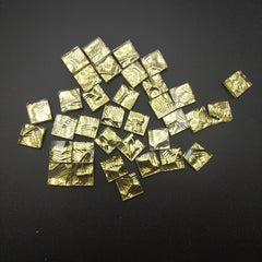 60pcs Light Golden Glass Mosaic Tile 0.591x0.591inch for DIY Art Projects