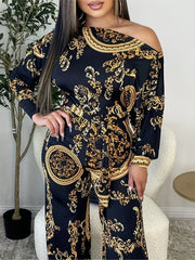 Boho Jumpsuit Women's Floral One Shoulder Jumpsuit