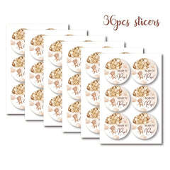 2-Inch Bear Thank You Stickers for Baby Shower - Birthday Party Decorations