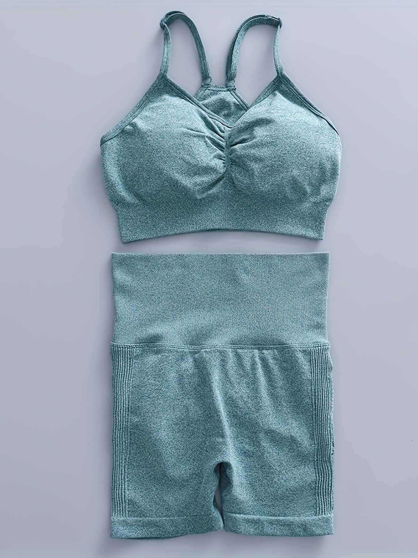 Seamless Yoga Sports Bra & Shorts Set High Stretch Active Wear
