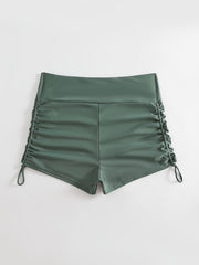 Vacay Bikini Bottoms Solid High Waisted Beachwear Shorts