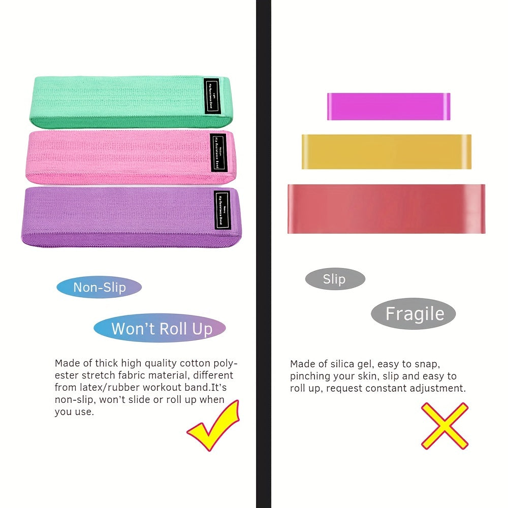 3pcs Fitness Elastic Resistance Bands Hip Circle For Chest Expand Gym Training