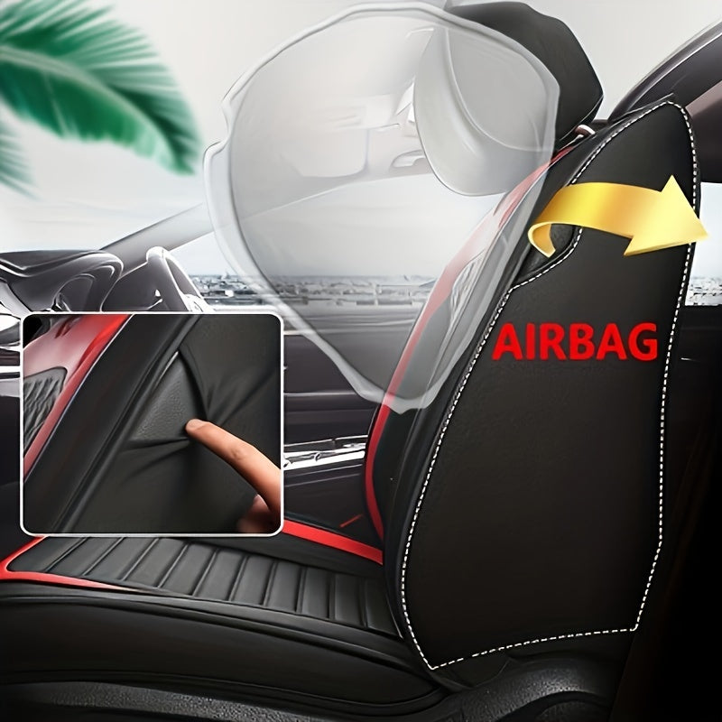 1PC PU Leather Car Front Seat Cover All Seasons Universal For Five Seater Cars