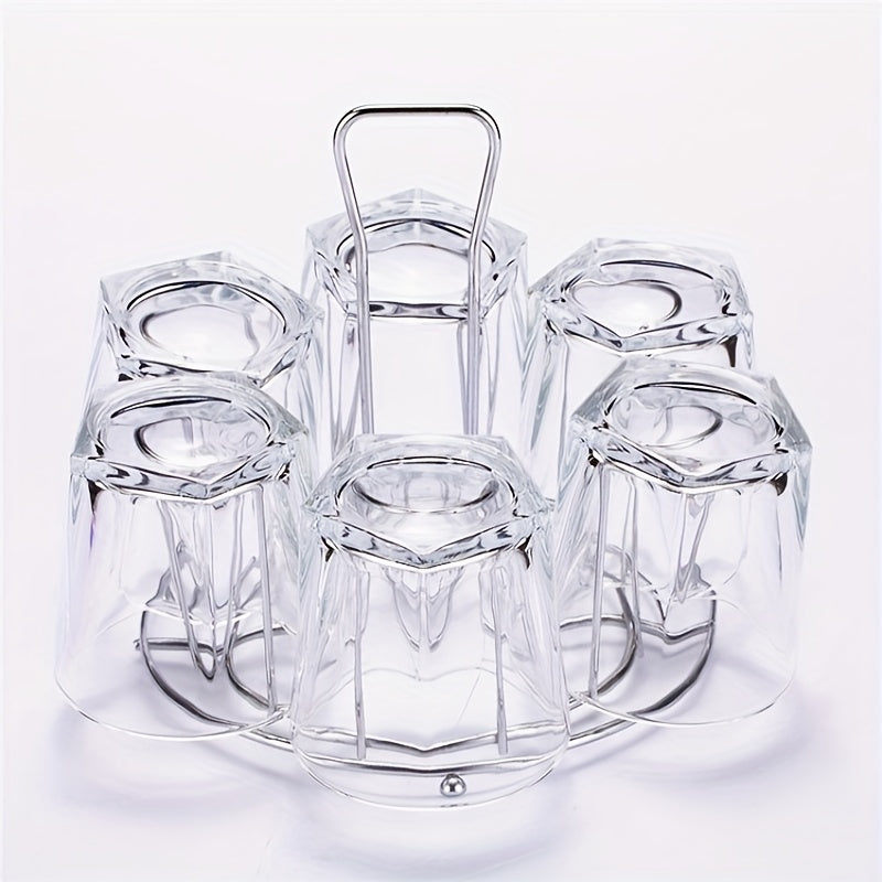 Metal Glass Cup Storage Rack Draining Drying Organizer Stand Bar for Mug Cups