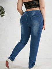 High Rise Skinny Jeans with Ripped Details