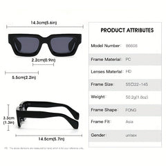 Square Frame Sunglasses Hip-hop Outdoor Glasses UV400