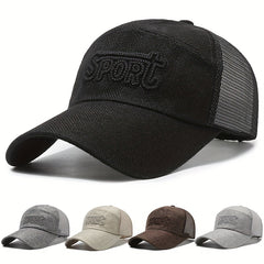 Men's Extended Brim Linen Net Baseball Cap