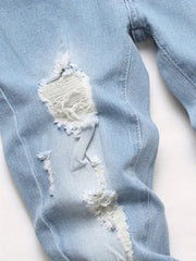 Boys Ripped Jeans Denim Pants Straight Cut Jeans