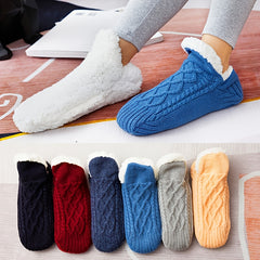 Warm Twist Slippers Socks Thick Knit Low Cut Ankle Socks