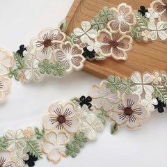 1Yd Flower Embroidery Lace Trim Sewing Accessories 6 Width