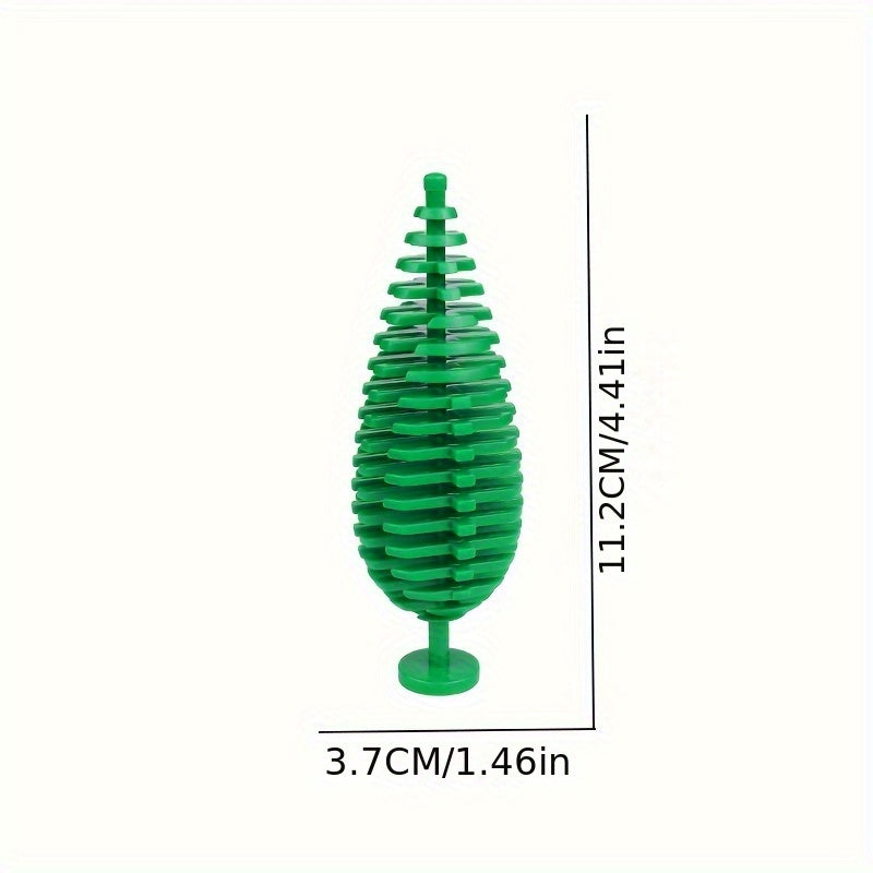 2 PCS Street Scene City Greenery Forest MOC Pine Spruce Fir Tree Models