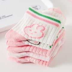 5 Pairs Kids Thin Lace Socks for Spring & Summer