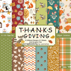 24pcs DIY Photo Album Paper Autumn Thanksgiving Background Paper