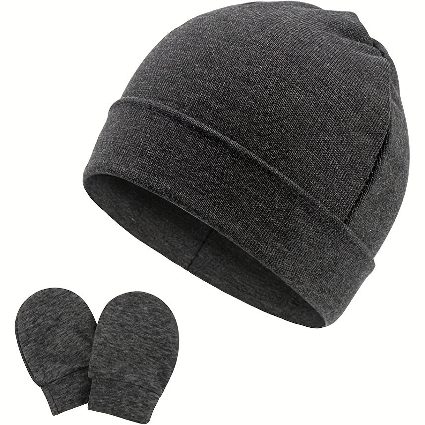 4 Sets Outdoor Caps & Gloves for Newborn Babies