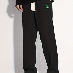 Clover Pattern Casual Loose Fit Drawstring Pants for Men