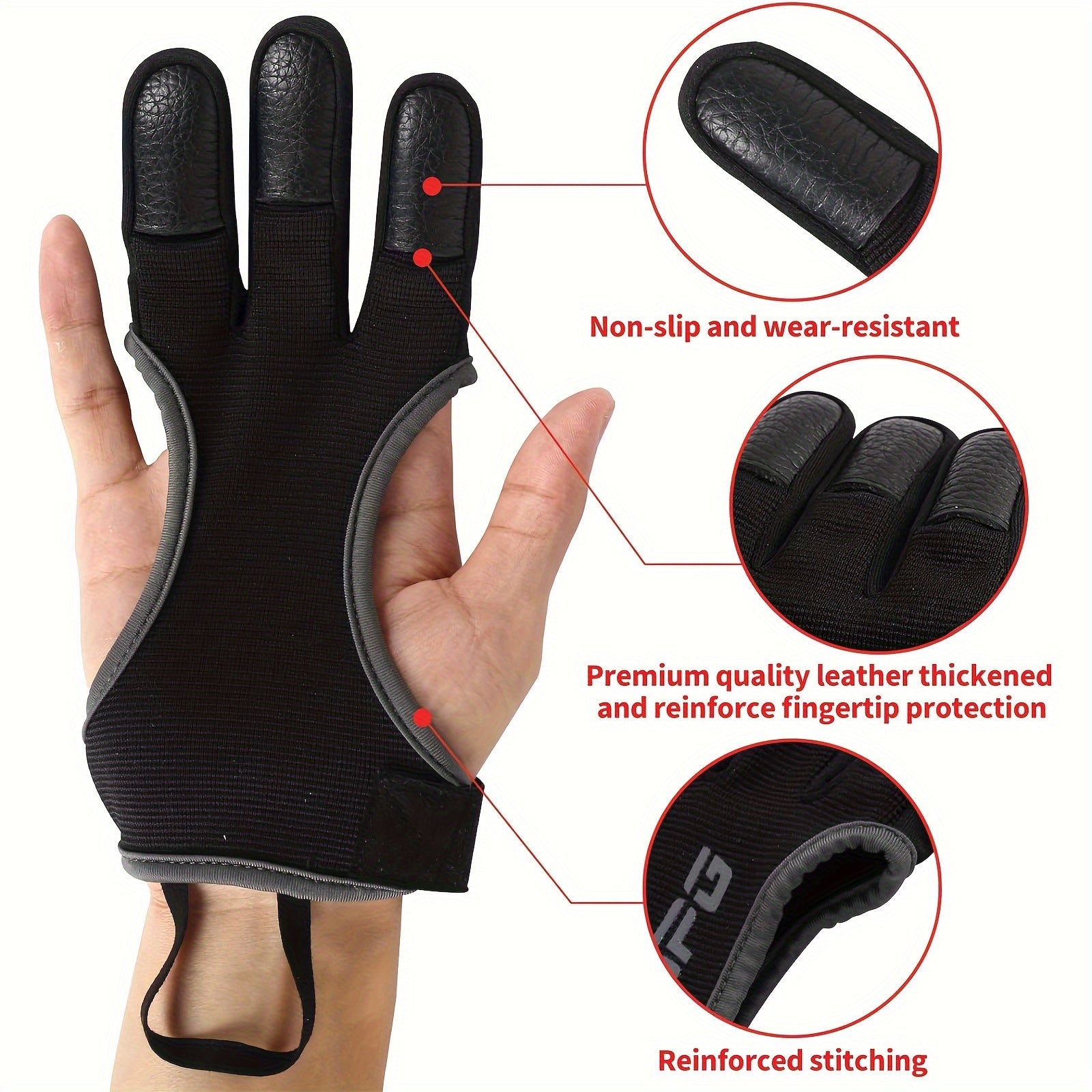 1pc Archery Glove Finger Guard Padded Protector For Recurve Compound Bow