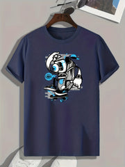 Skateboarding Pattern Print Men's Sports T shirt Graphic Tee