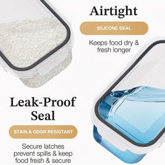 8pc Airtight Food Storage Containers with Lids for Flour Sugar Cereal